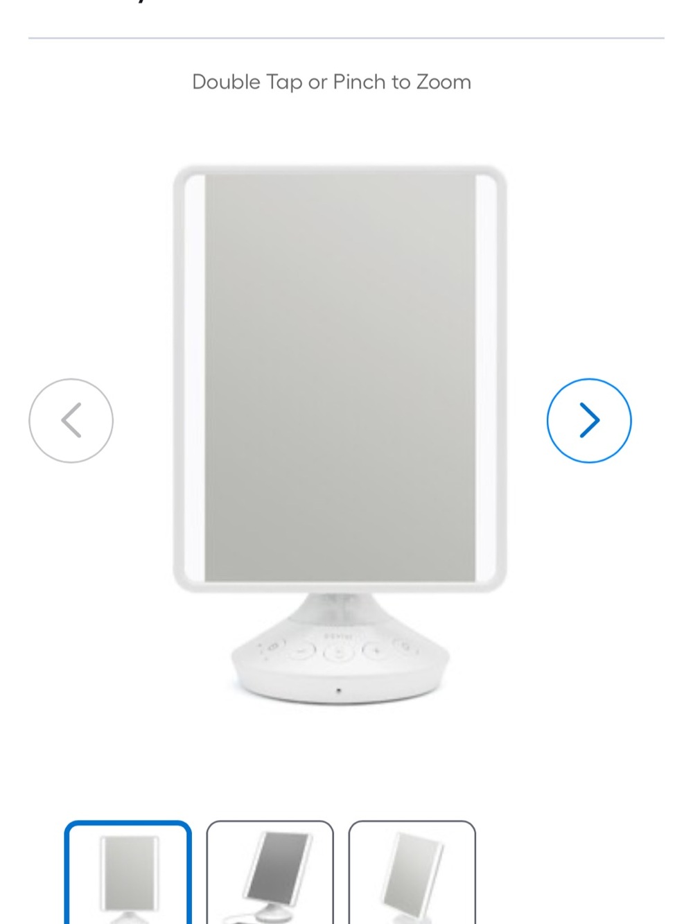 iHome Reflect Lighted Frameless Tilting Vanity Mirror in White